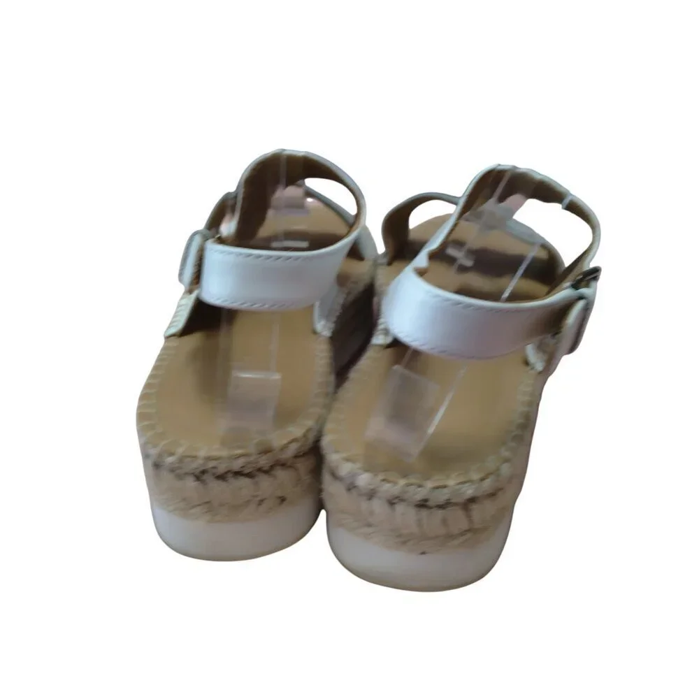 Soludos Women's Size 8 Ali Sport Sandals Leather Slingback Platform Espadrilles